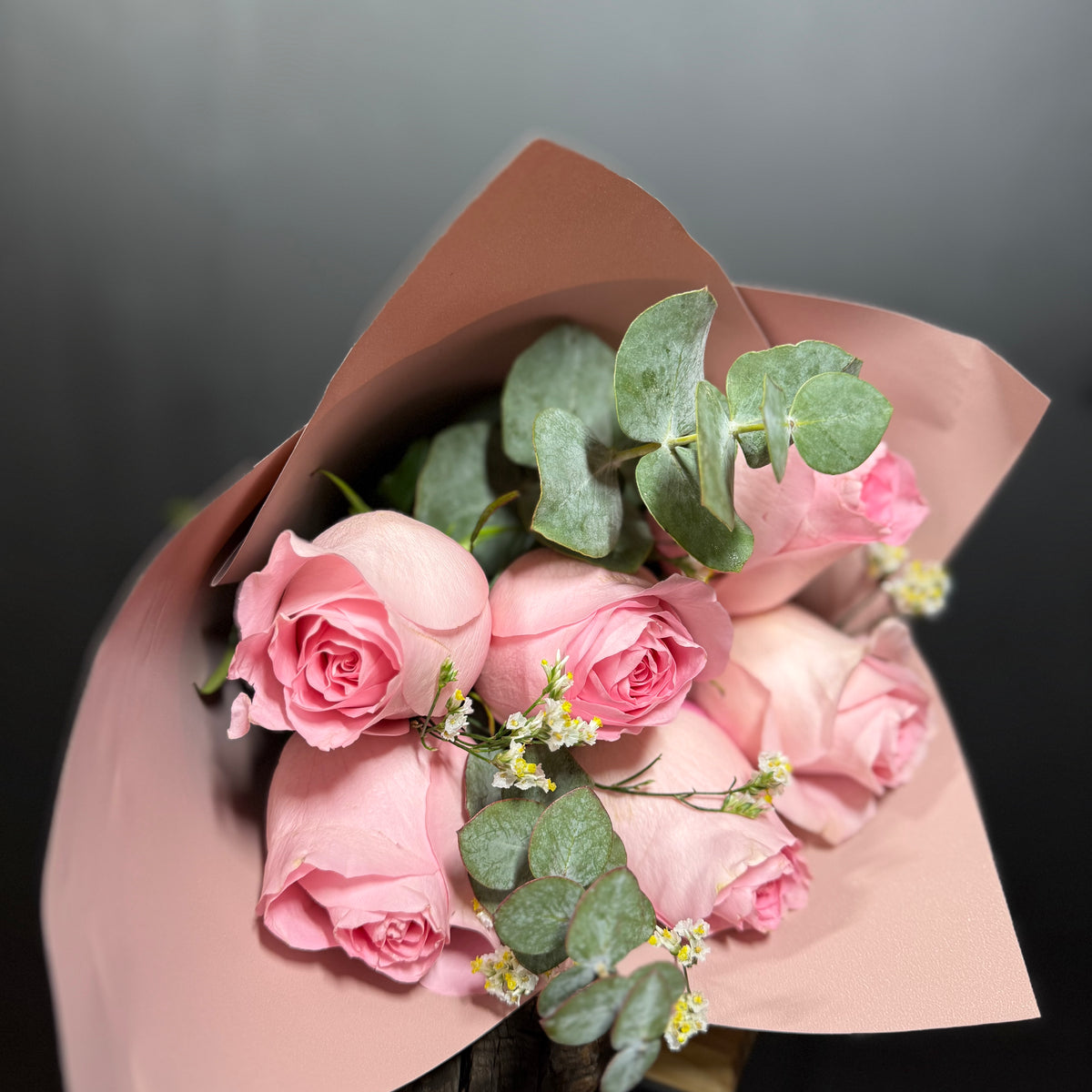 6 Rosas Ecuatorianas Pink Deluxe