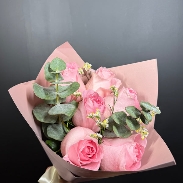 6 Rosas Ecuatorianas Pink Deluxe