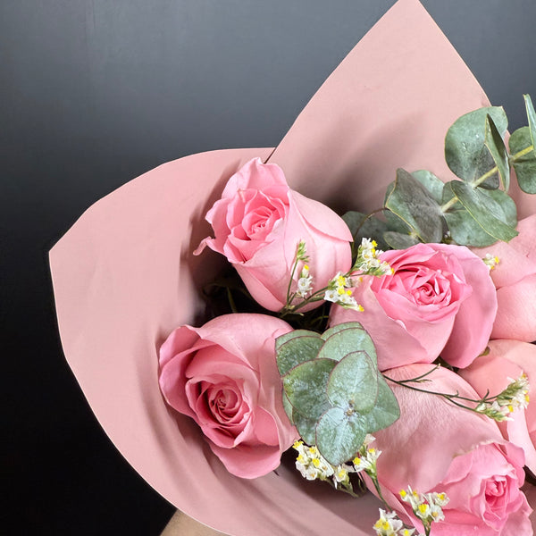 6 Rosas Ecuatorianas Pink Deluxe